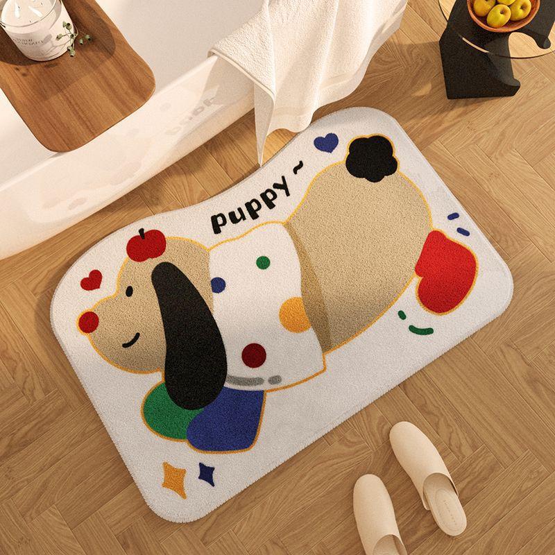 Cartoon Animal Imitation Cashmere Room Bathroom Absorbent Non-slip Mat Shower Room Door Mat Toilet Carpet