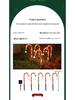Cross-border Christmas Solar Star Candy Cane Lights for Outdoor Garden and Lawn
