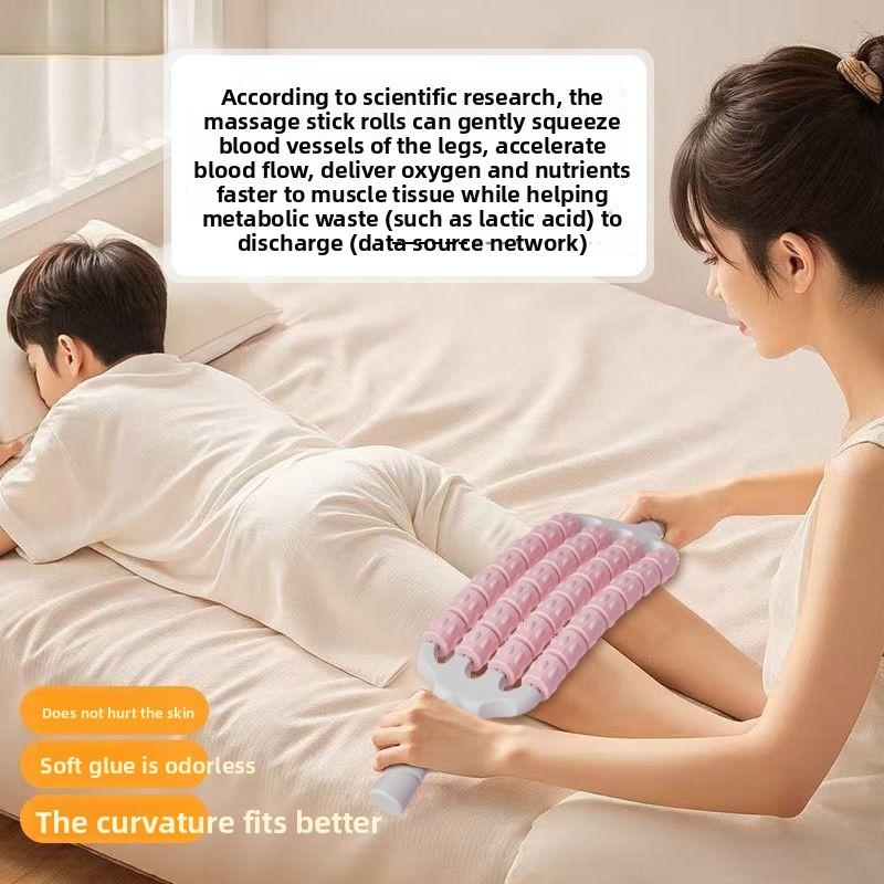 Full Body Massage Stick Seven Rolls Four Rows Bending Muscles Relaxation Yoga Roller Leg Massage Roller