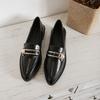Pointed Toe Womens Loafers Shoes Metal Chain Clogs Platform Casual Female Sneakers Oxfords Slip-on Buckle Creepers On Heels Leat