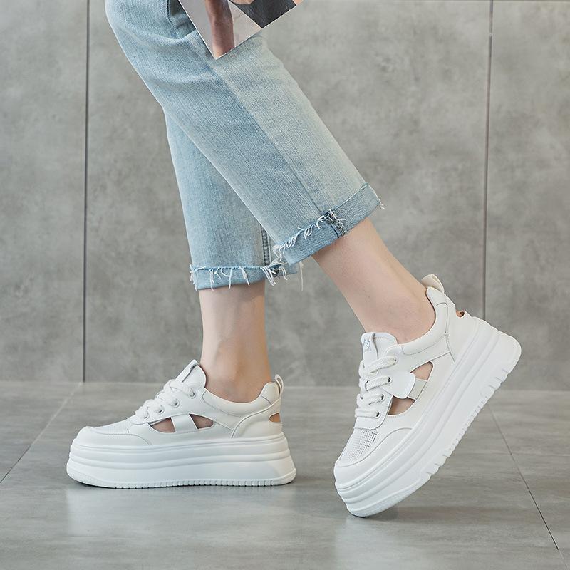 Women's Shoes High-end External Wear 2025 Spring and Autumn New Thick-soled Inner Height Increase Casual Little White Shoes Women's Sports Dad Shoes