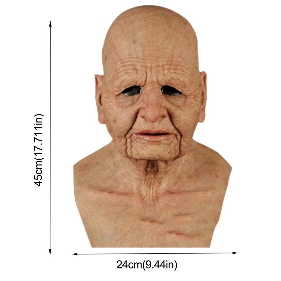 Halloween Carnival Mask Parodying Bald Old Woman, for Parties and Dances, Scary Old Woman Mask, Weird Scary Props, Tricky Mask