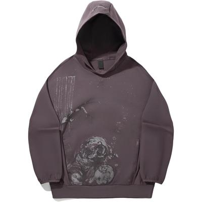 Sweat-shirt à capuche ample imprimé Li Ning Série Kung Fu Homme AWDVA87-3