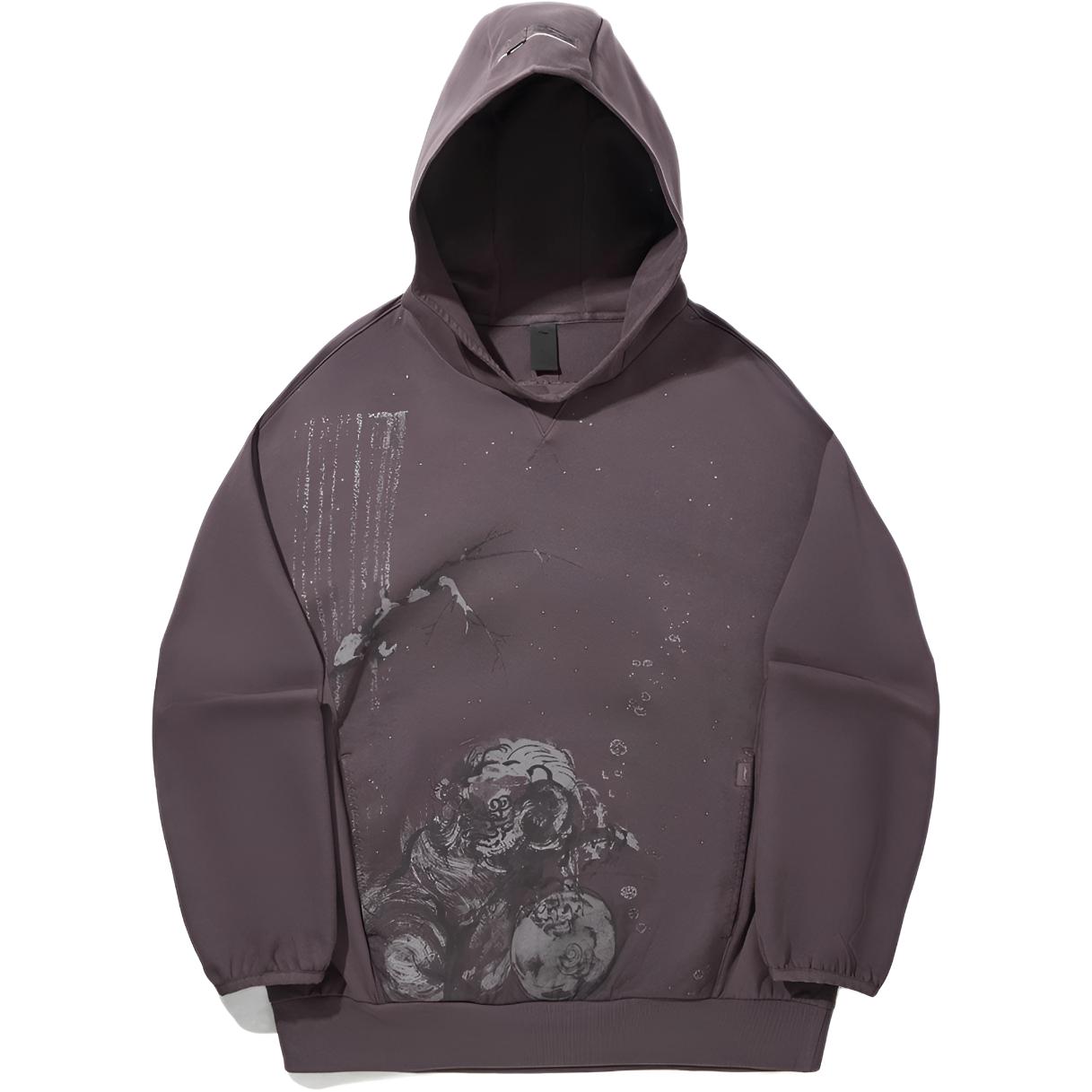 

Li Ning Серия Кунг-фу Толстовка с капюшоном, с принтом, свободного кроя, пуловер, мужская толстовка AWDVA87-3 M