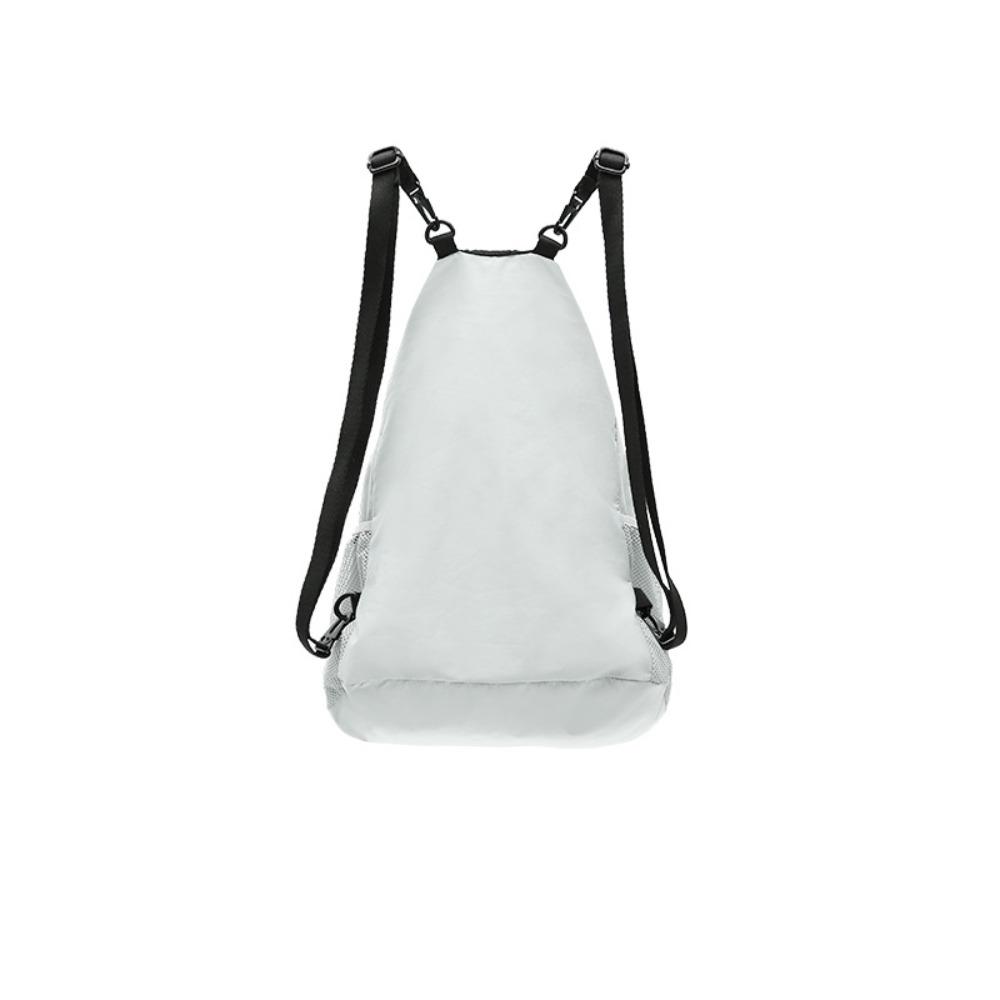 Stereoscopic Offset Printing Drawstring Mesh Backpack Lightweight Solid Color Knapsack   Hiking