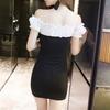 Kleider für Damenbars, Reine und sexy Damen-One-Shoulder-Verpackungs-Hüftröcke