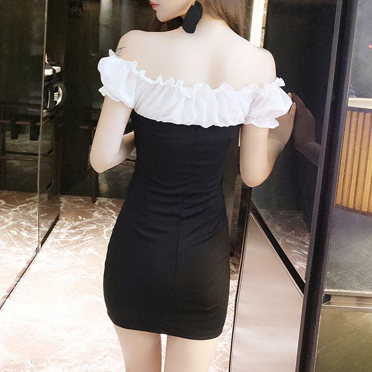 Kleider für Damenbars, Reine und sexy Damen-One-Shoulder-Verpackungs-Hüftröcke