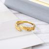 Hot-selling k gold-plated stainless steel leaf ring women's niche design style exquisite fashion personalized ring