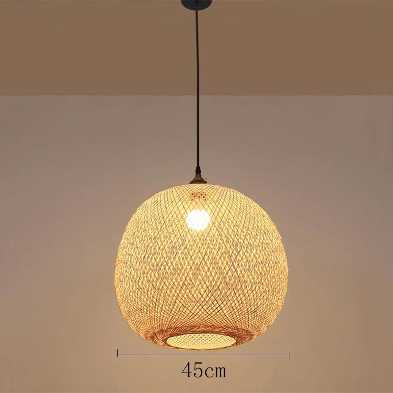30/35/40/45CM Stropní světlo Stínidlo na závěsnou lampu Přírodní bambusový ratan Dekorace na lampu Styl Vintage přírodní bambus ruční výroba