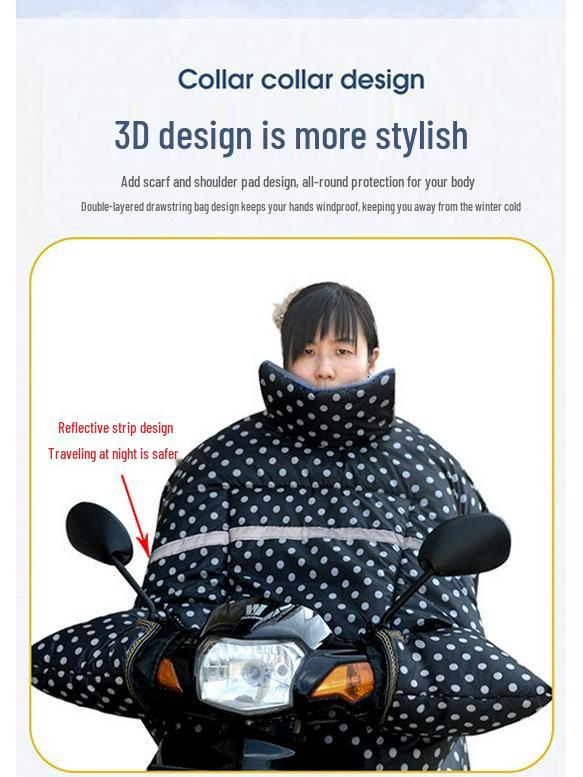 Bent Beam Motorcycle Windshield Fleece-Lined Waterproof Knee Pads - Warm, Thickened, Cold-Proof, Four Seasons Use.