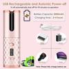 Unbound Cordless Auto Rotating Ceramic Hair Curler USB Rechargeable Automatic Curling Iron LED Display Temperature Wave Curler Gold Color