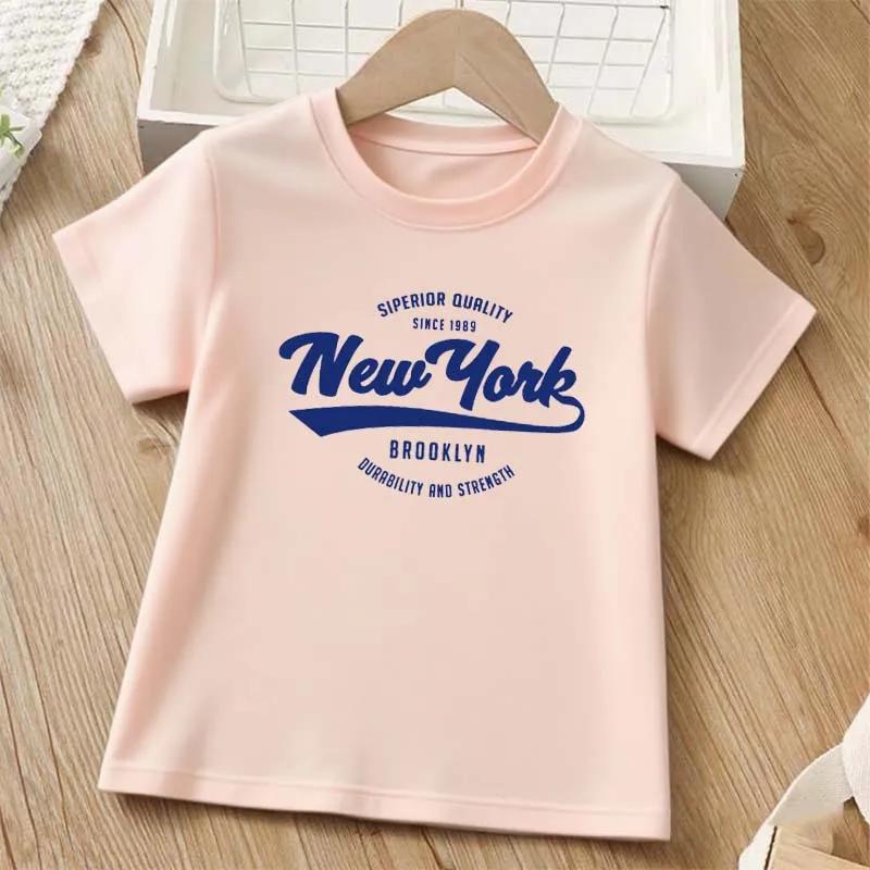Teenage New York Printed Tshirt Summer Boys and Girls Casual Fashion Harajuku ONeck Short Sleeve Colorful Tops Clothing Unisex