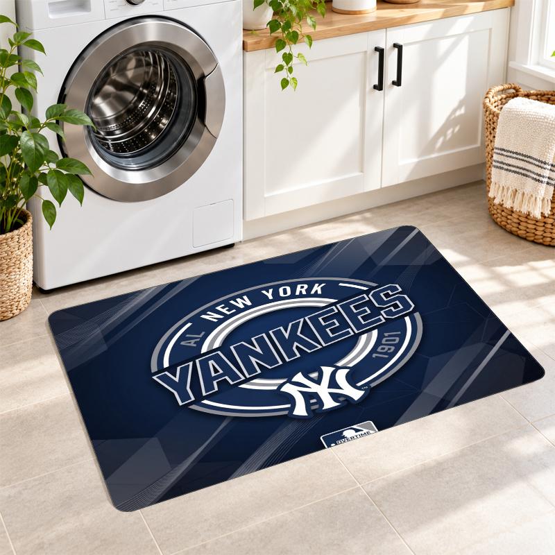 Flannel Kitchen Mat New York Yankees Soft Area Rug Non Slip Floor Carpet Home Decoration