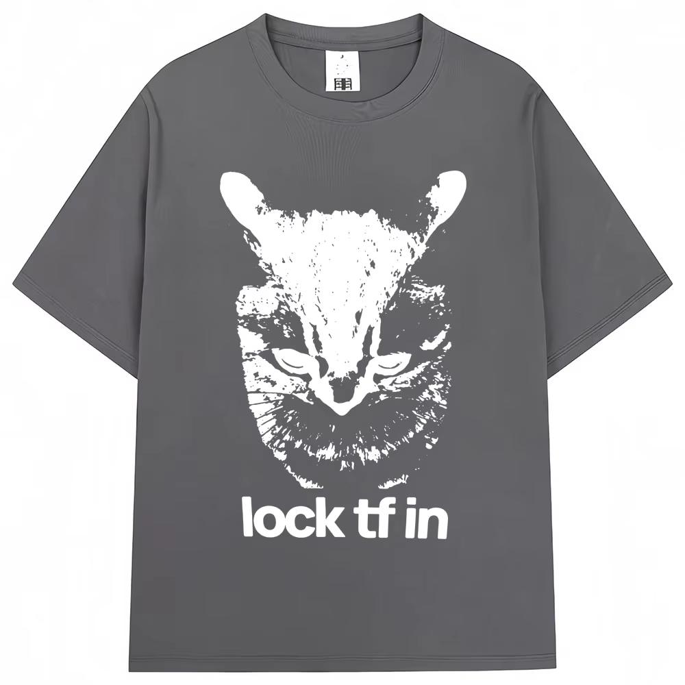 

Funny Lock TF in Cat Meme Graphic T-shirts Men Women Fashion Vintage Popular T Shirt Oversized Cotton Casual T Shirts 3XL
