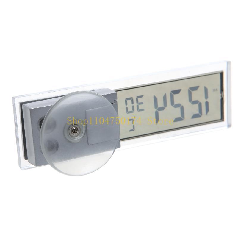 Mini 2 in 1 LCD Digital Auto Car Truck Clock + Thermometer for w/Suction Cup top sale
