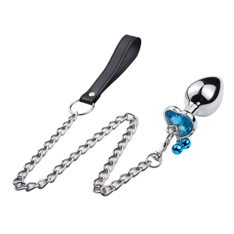 MoDi Intimate Metal Anal Plug With Crystal Jewelry Smooth Butt Plug Anal Beads Tube
