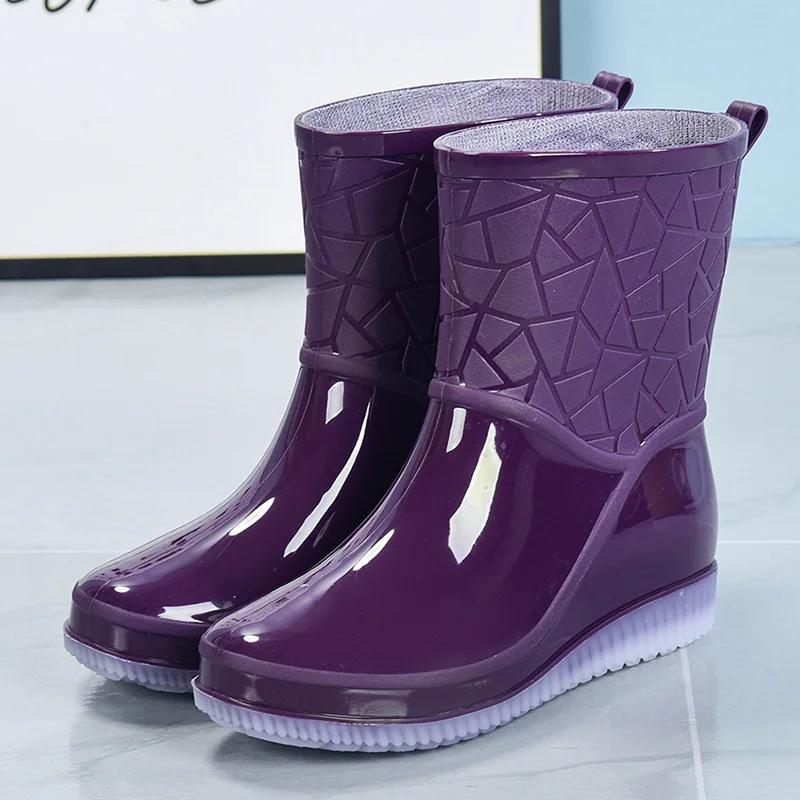 Outdoor Female Rain Shoes Women's Fashion Boots New Anti-Slip Wear-Resistant Ladies Waterproof Shoes Botas Mujer Zapatos