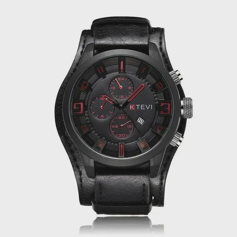 Stylish European and American Men's Large Dial Watch with Calendar - Trendy Korean Vibe for Students and Special Forces