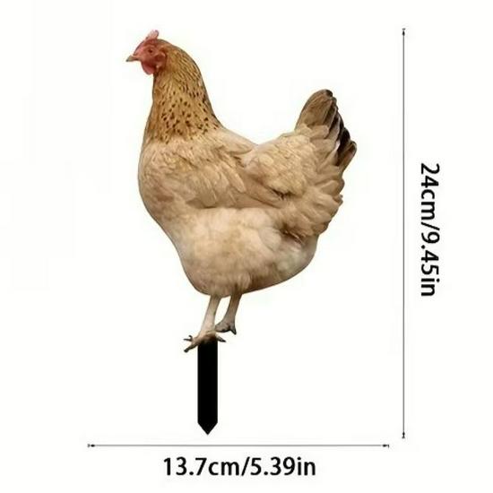 3D Rooster Acrylic Mirror Yard Art: Creative Outdoor Garden Decoration