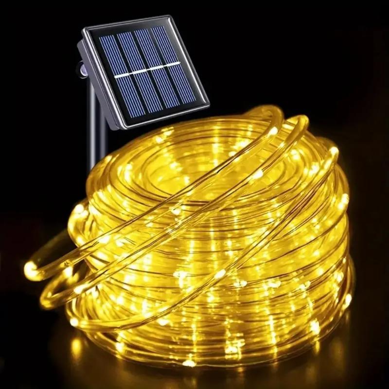 Solar LED String Light 50/100/200/300 LED Tube Rope String Lights With 8 Modes Outdoor Waterproof For Christmas Home Garden Walkway Dceor