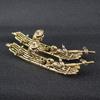 1PC Creative Retro Brass Cormorant Bamboo Raft Home Office Desktop Decoration Miniature Statue Home Decor Living Room Crafts
