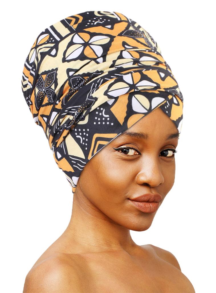 New Women African Print Turban Soft Headwraps Headband Long Hair Head Wrap Scarf Tie Head Scarf Bandanas Hair Accessories