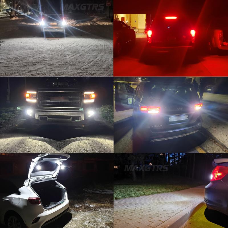 MAXGTRS 2x W16W T15 LED Canbus Error Free Backup Light T16 921 912 W16W Bulbs Car Reverse 6500K White 12V Lens