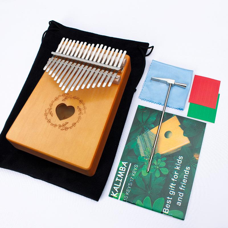 17-Tone Spruce Wood DIY Kalimba: African Double Thumb Piano for Finger Playing and Painting