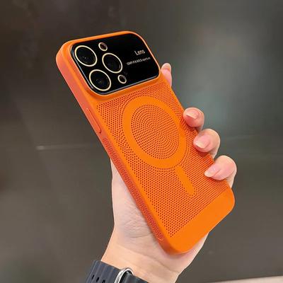 Custodia magnetica per telefono Magsafe per iPhone 11 12 13 14 Pro Max Plus, protezione dalle radiazioni di calore, ultra sottile, rigida in PC