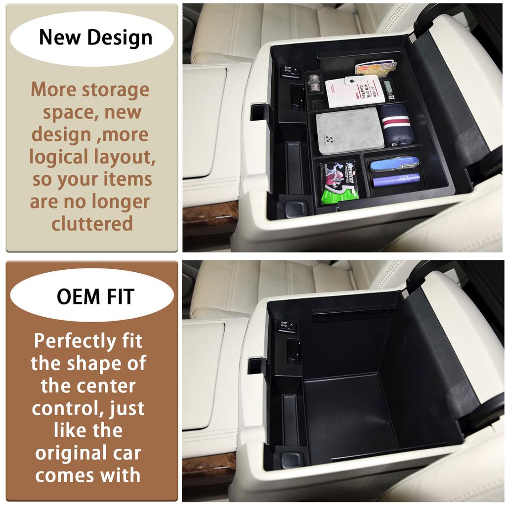 For 2014-2018 Chevy Silverado/GMC Sierra and 2015-2020 Chevy Suburban/Tahoe/GMC Yukon Center Console Organizer Tray Accessories