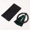 Men's Buddhist Prayer Beads for Funerals, Ebony with a Polished Finish, 25 Beads, with a Prayer Bead Case, Suitable for Funerals, Grave Visits,