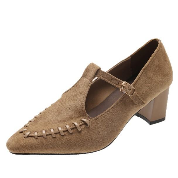 2025 Autumn New Small Inner Height Increase Mary Jane Shoes High Heels Fashion Shallow Mouth Pointed Casual Single Shoes Women