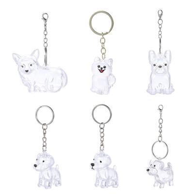 Kreativer Schlüsselanhänger Hund Form Schlüsselanhänger Transparenter Behälter Fell Aufbewahrung Kapsel Handgefertigtes Design DIY Zubehör