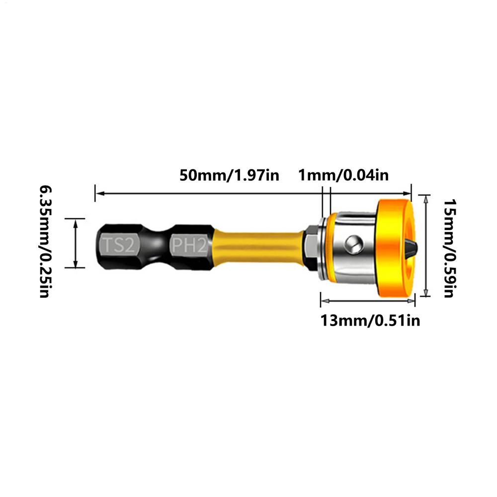 

Drywall Drill Bit 5 Pieces Magnetic Drill Driver Attachment Magnetic Screw Fastener for Plasterboard Concrete Masonry Cement жовтий