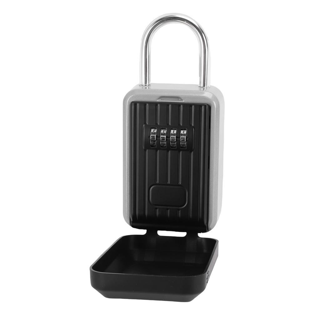 Key Lock Box Aluminum Water Proof Portable 4 Digit Combination Key Safe Storage Lockbox for Outside Home Garage