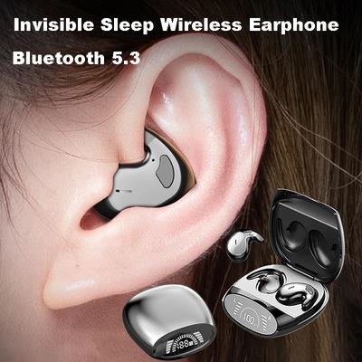 Schlaf Unsichtbares Stereo-Headset Wasserdichte Kabellose Bluetooth-Kopfhörer Ohrstöpsel mit Mikrofon für Telefon Bluetooth 5.3 Kopfhörer