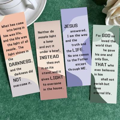 30 Sheets Christian Bible Verse Bookmarks Premium Paper Inspiring Design Bookmark with Scenic Background