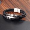 Stainless Steel Leather Bracelet Hand Woven Classic Fashion Multi Layer Jewelry New Style Trendy Accessory