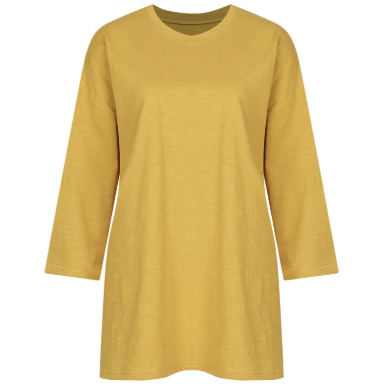 Shop   Loose FiT Slub Box 3 4 Sleeve CoTTon T shirT Black Dai Wsh 1012