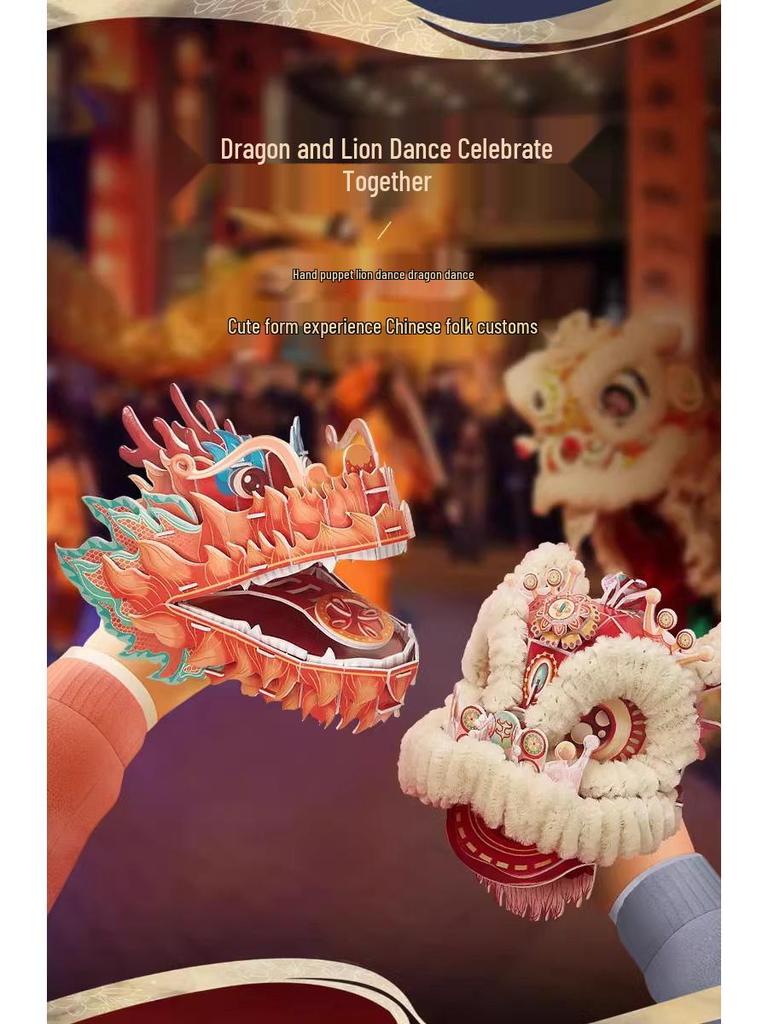 Lecube Forbidden City 3D Puzzle: Awakening Dragon Lion Dance, 2024 New Year Gift for Adults & Kids, National Tide Toy.
