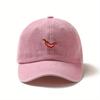 1pc Vintage Washed Baseball Caps for Women,with Chili Pepper Embroidery,Adjustable Snapback,Lightweight Breathable for Outdoor
