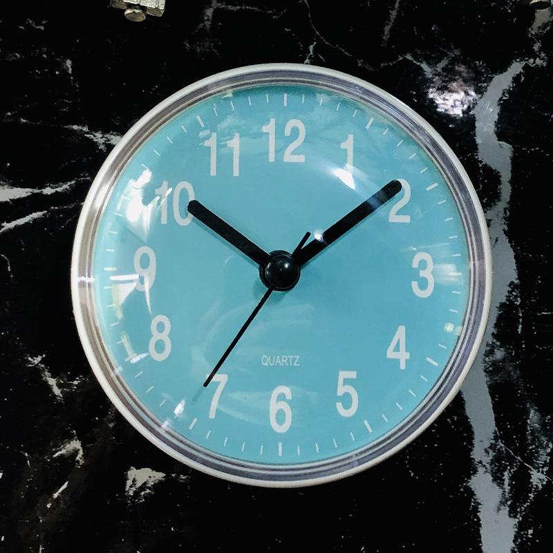 1Pc Mini Suction Cup Wall Clock Bathroom Anti-fog Waterproof Clock Kitchen Bathroom Clock Small Quartz Clock Desk Clock