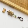 Green Sandalwood Prayer Wheel Keychain - DIY Jewelry & Backpack Pendant