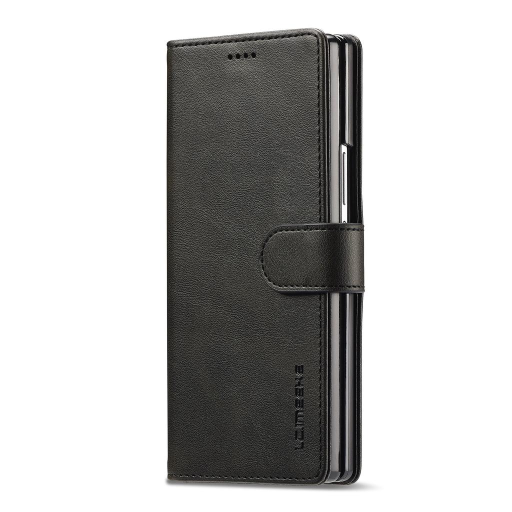 LC.IMEEKE For Samsung Galaxy Z Fold7 5G Case Calf Texture PU Leather Stand Wallet Phone Cover