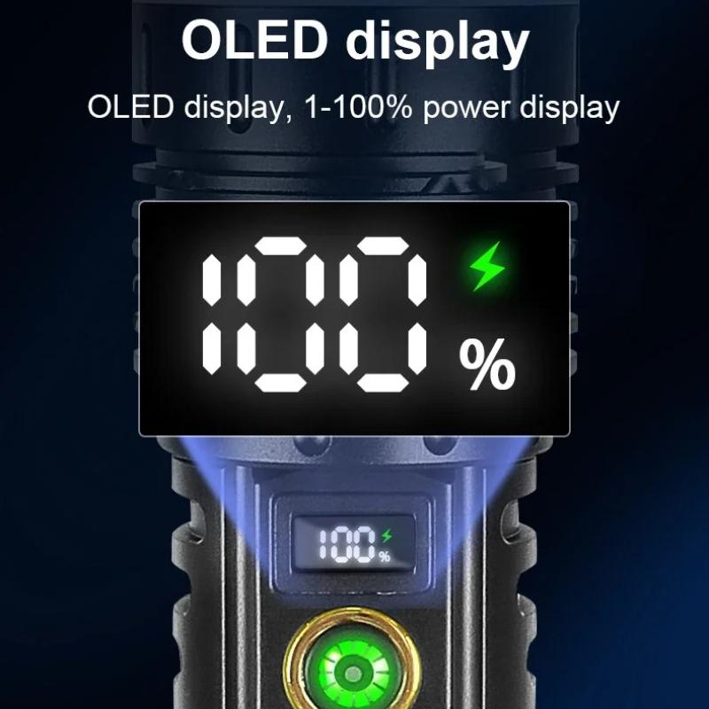 High Power LED Flashlights Super Bright Rechargeable Flashlight 4000M Most Powerful Torch Outdoor Camping Lantern