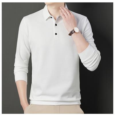 Polo de Manga Larga Bordado Casual y de Moda para Hombre, Cómodo, Transpirable y Versátil Top de Verano