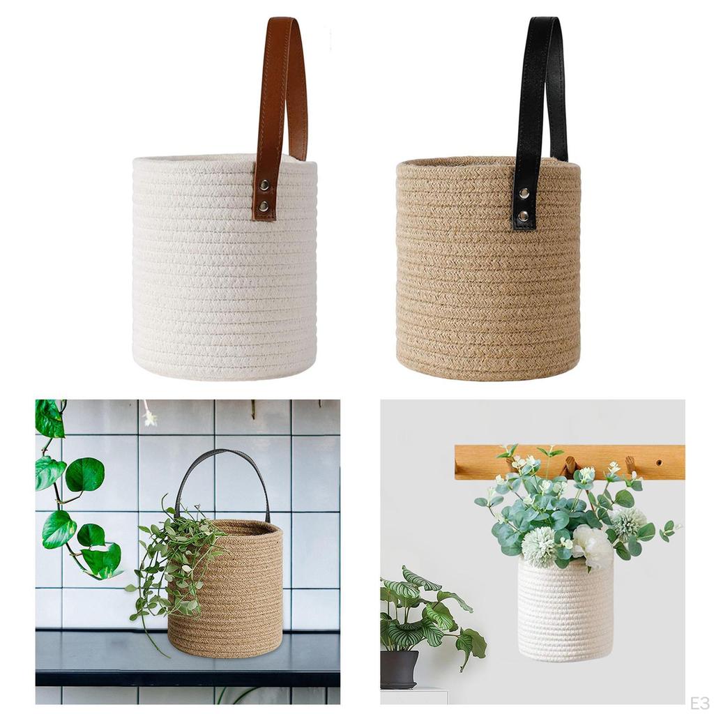 Hand Woven Hanging Basket Multipurpose Storage Organizer Rope