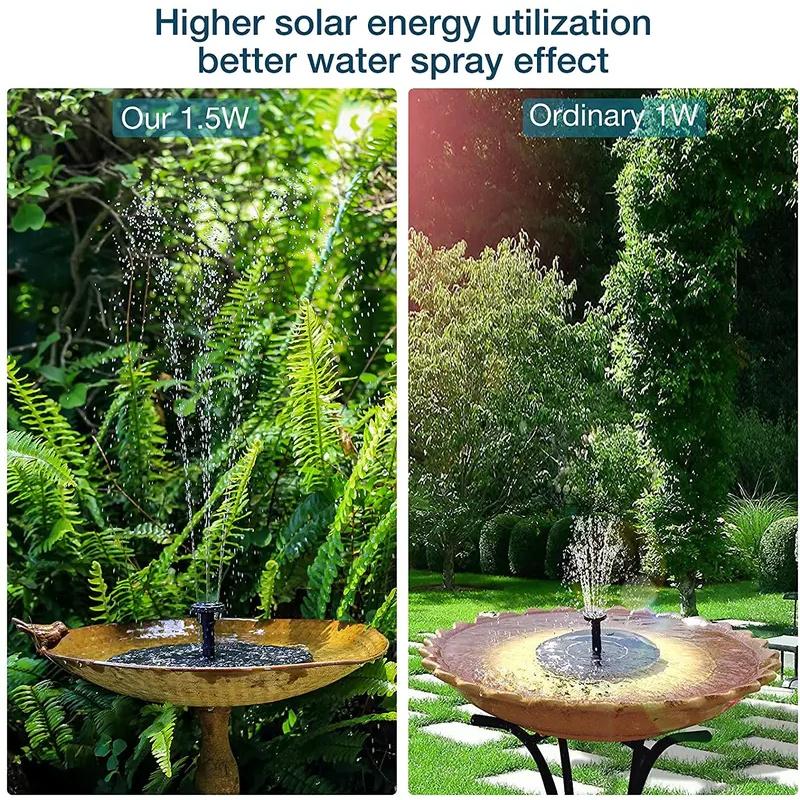 Fontana Solare Piscina Giardino Fontana con Flusso d'Acqua Esterna Vasca per Uccelli Fontana per Cortile Fontana Galleggiante
