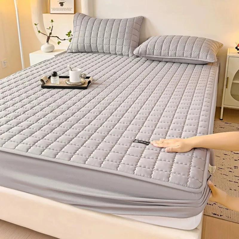 

Waterproof Mattress Protector Thicked Quilted Fitted Bed Sheet Soft Breathable Mattress Pad Topper Cover Custom Size Bed Cover 90x200cm