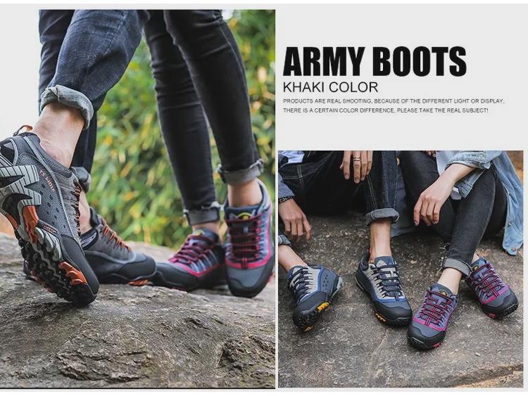 Cross-Border Fashion Trend Large-Size Couple Hiking and Casual Lace-Up Shoes